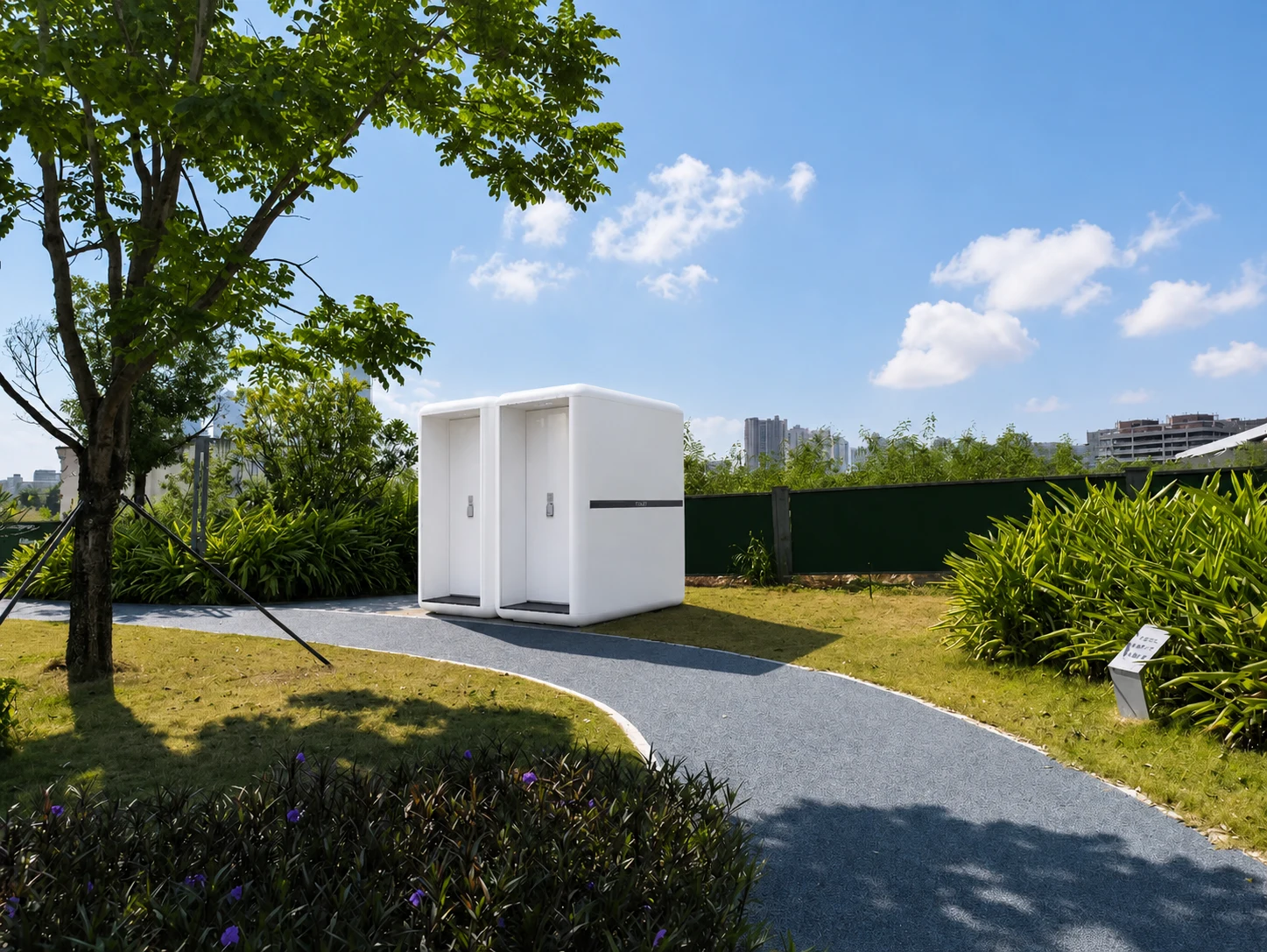 Romania project modules positioned in an outdoor setting