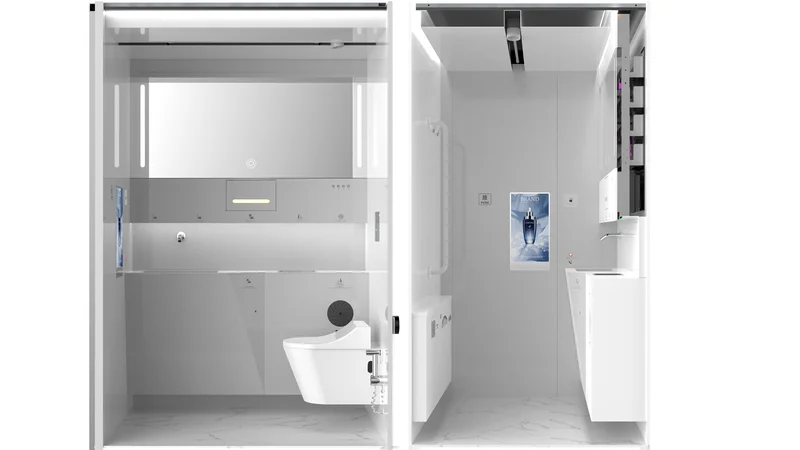 ESOO smart restroom module in a commercial interior environment