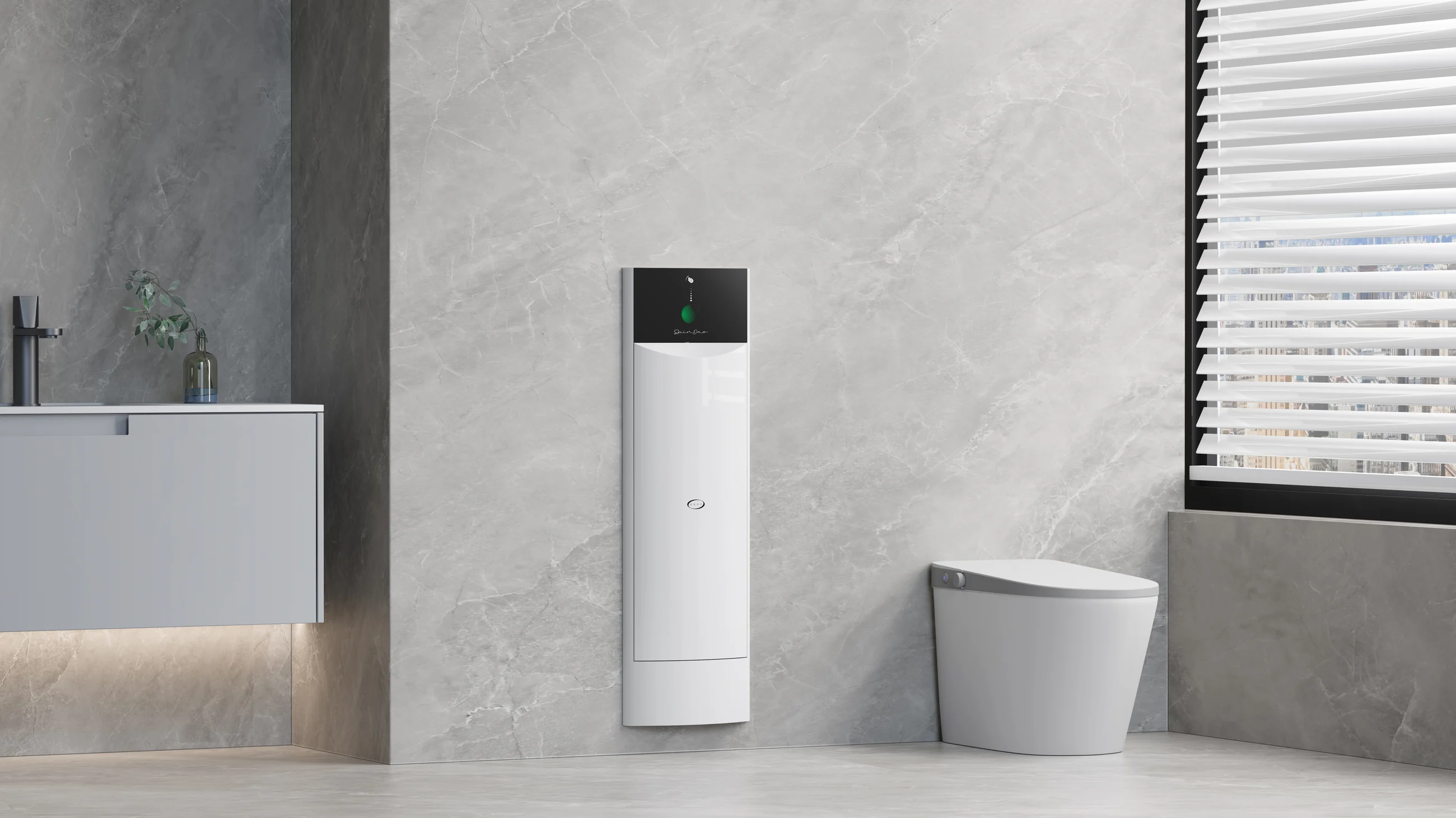 SpinDao installed in a modern restroom interior